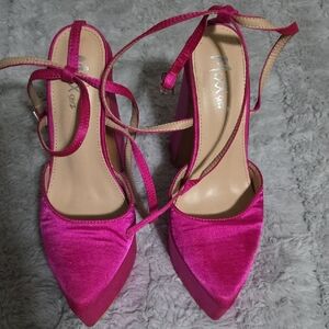 Elegant Pink High Heels with Ankle Straps